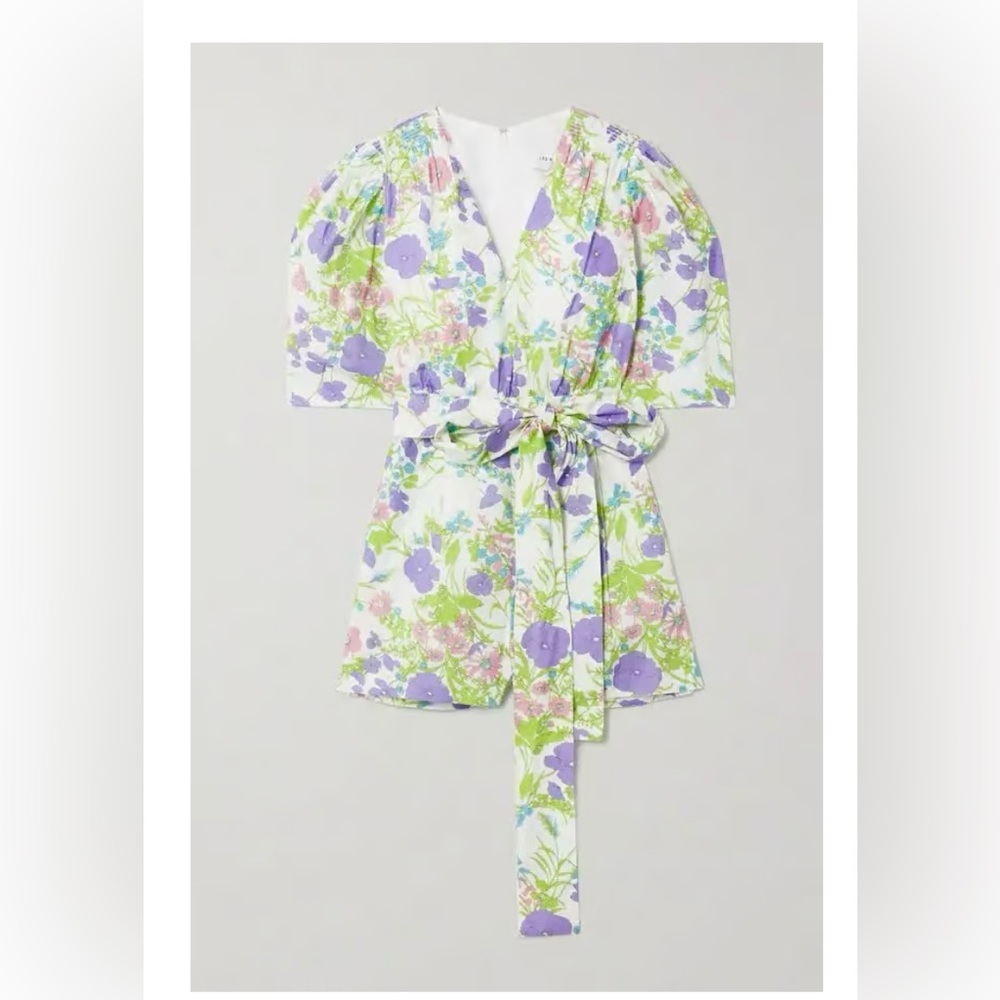 Les Reveries Belted Smocked Floral-Print Cotton-Poplin
Playsuit